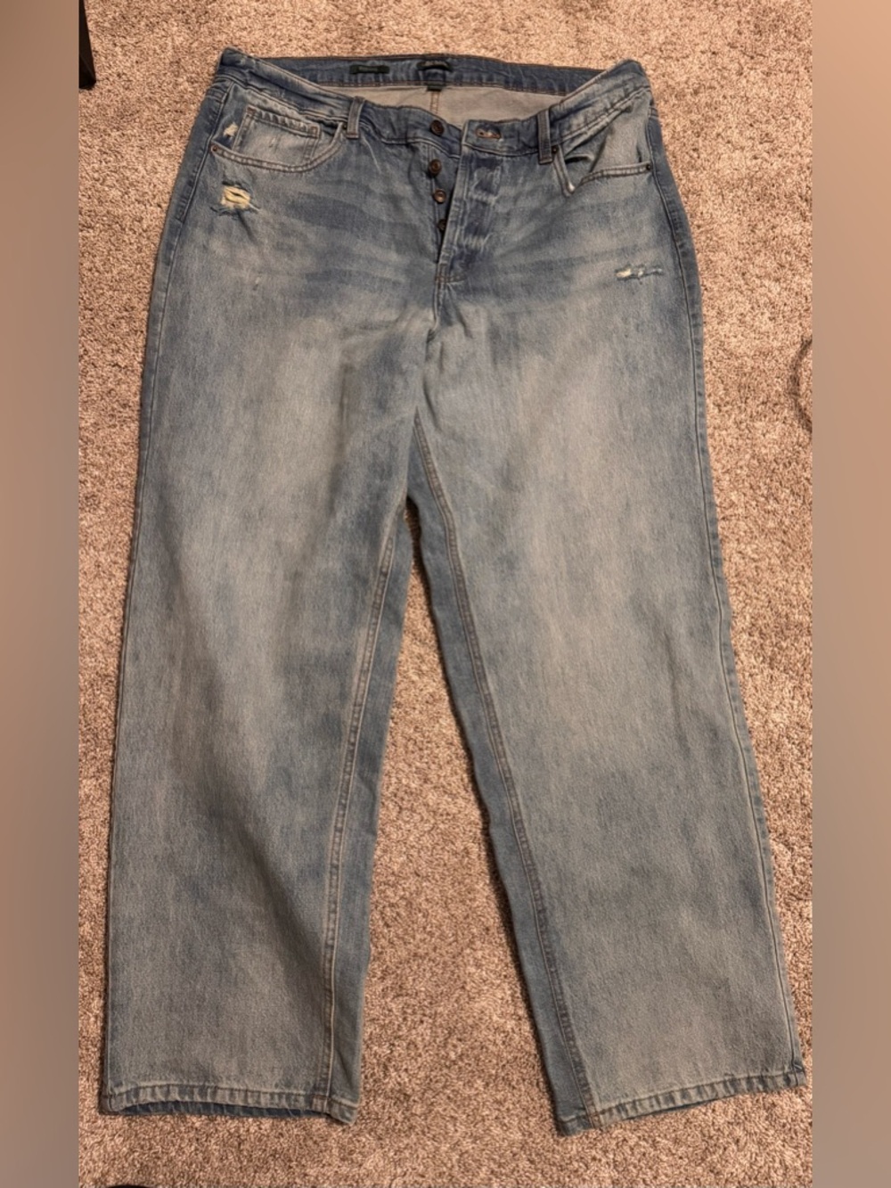 Women’s Light Blue Distressed Jeans - Classic Straight Fit